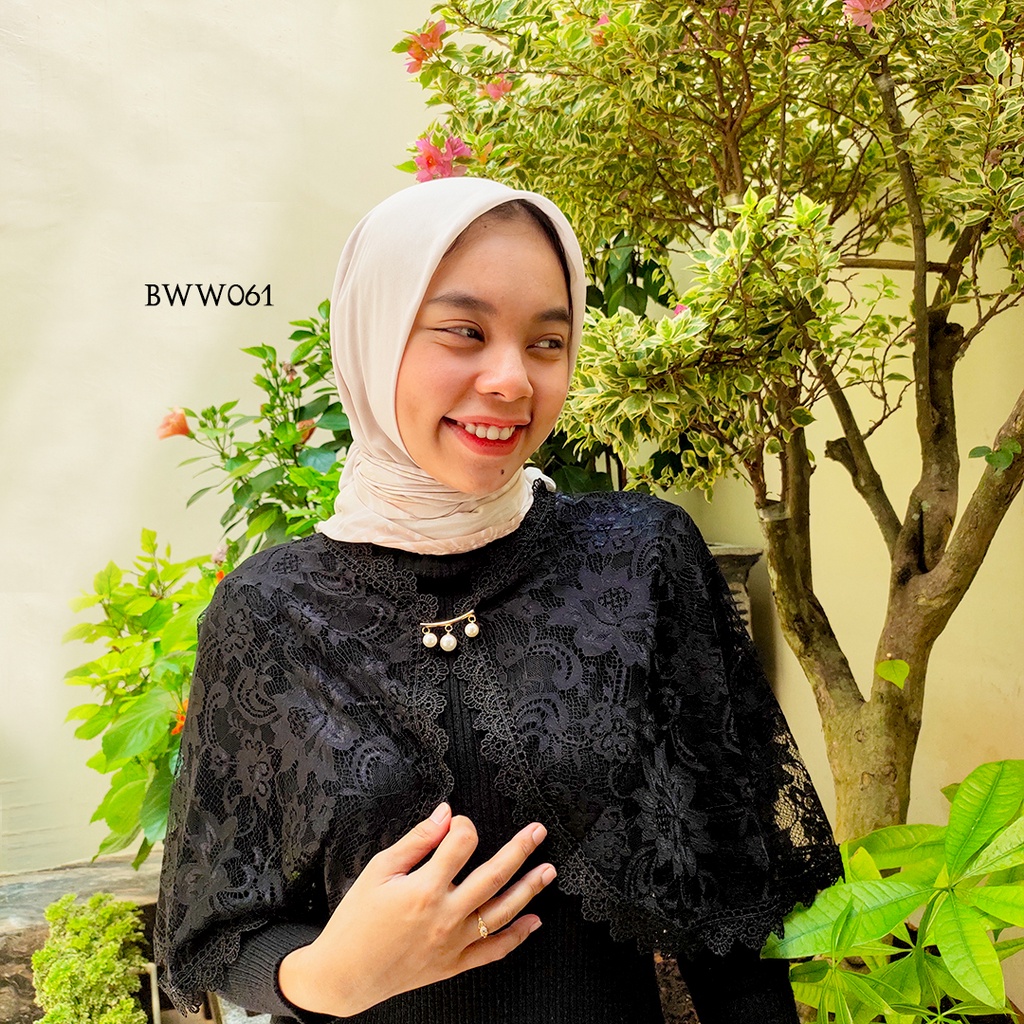 BOLERO PESTA HITAM MOTIF MODERN WANITA BWW061