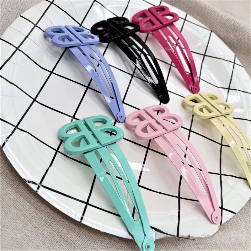 Warna B Huruf Jepit Rambut Korea Retro Logam Tetesan Air Hair Clip Wanita Klip Rambut Panjang