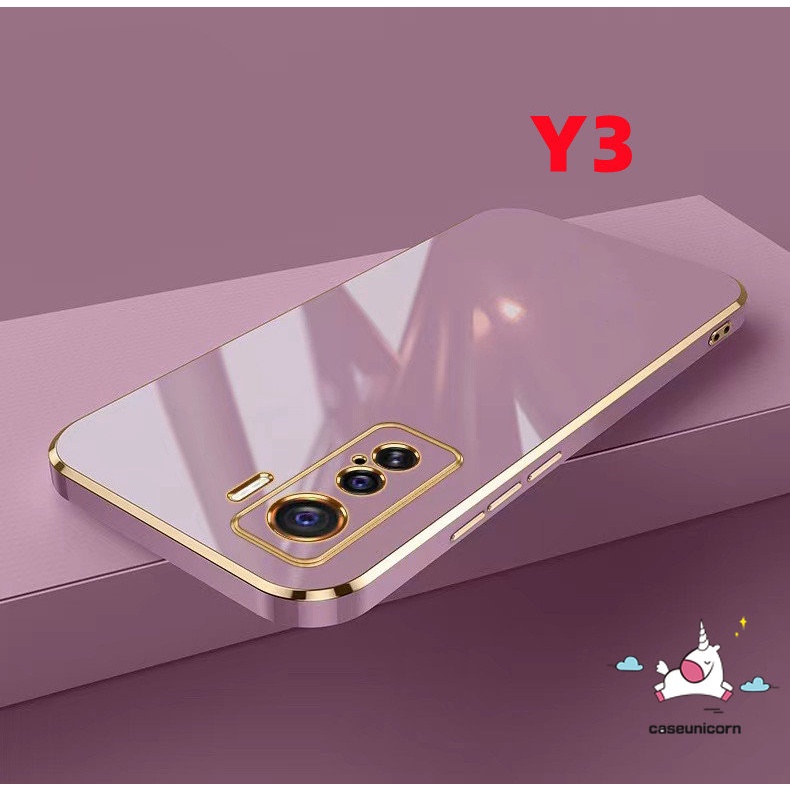 Soft Case Ultra Tipis Untuk Vivo Y16 Y02s Y35 Y22 Y22s Y20 Y17 Y11 Y12s Y20s Y12 Y15s Y91C Y91 Y51 Y31 Y51A Y53s Y15A Y33s Y21s Y30 Y12i Y15 Pelapisan Halus Mewah Electroplate Cover