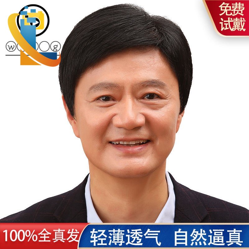 Setengah baya dan tua wig pria wig pria rambut asli wig pria wig rambut asli