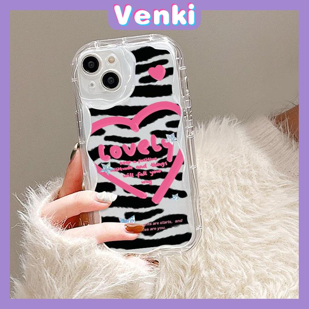 VENKI - For iPhone 11 iPhone Case 3D Curved Edge Wave Clear Case TPU Airbag Shockproof Camera Cover Heart shaped Compatible with iPhone 14 13 Pro max 12 Pro Max xr xs max 7 Plus 8