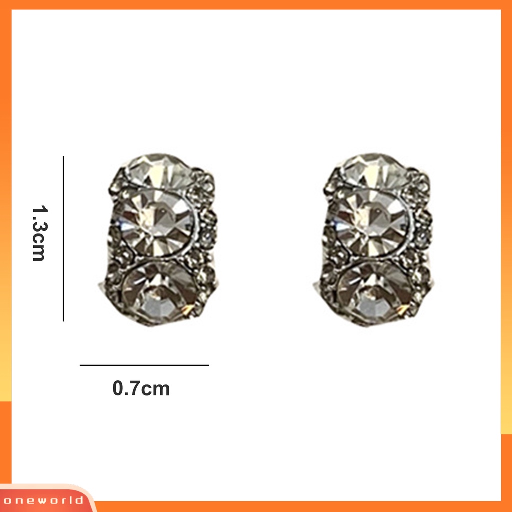 [EONE] 1pasang Ladies Earrings Berlian Imitasi Hias Shiny Light Mewah Chic Unik Dress Up Alloy C Type Menjuntai Earrings Hadiah