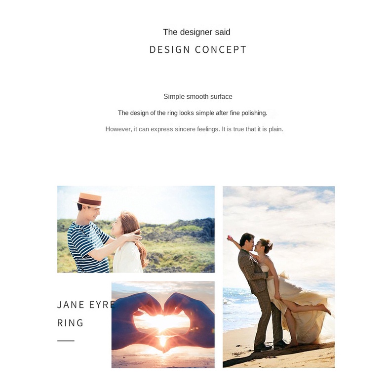 S925 Sterling Silver Versi Korea Sederhana Polos Cincin Ring Jane Eyre Pasangan Cincin Pria Wanita Pembukaan Adjustable Ring