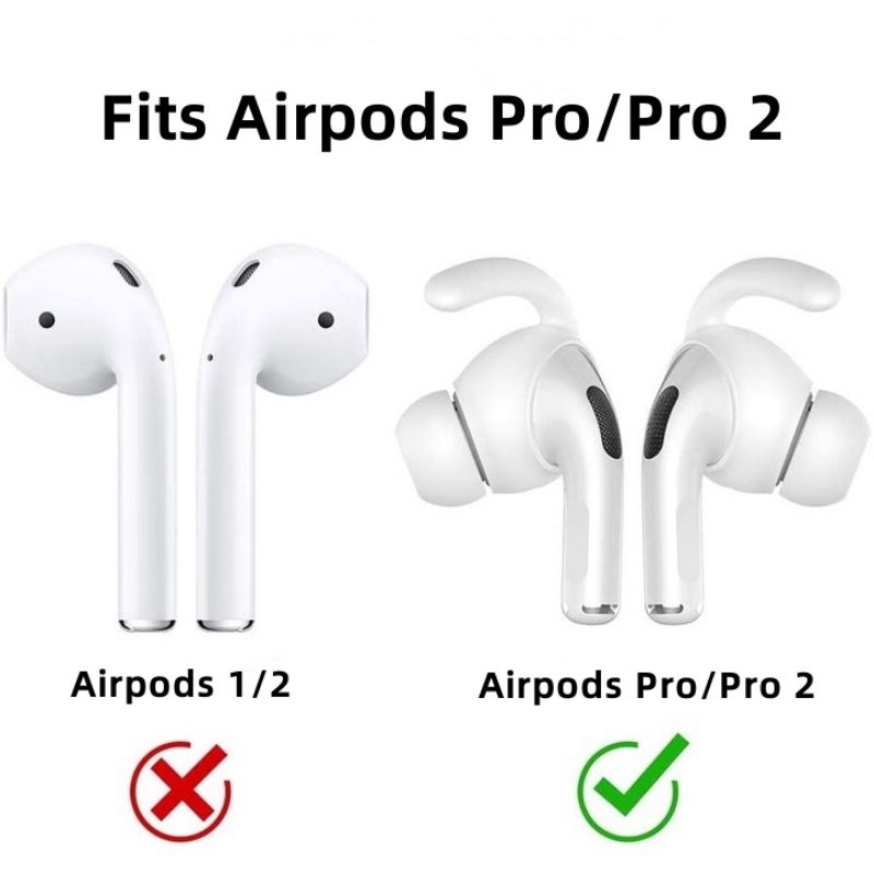 3pasang Kompatibel Untuk Apple AirPods Pro/Pro 2pengait Telinga Kompak Mencakup Anti Slip Eartips Earbud Bluetooth Wireless Earphone Aksesoris