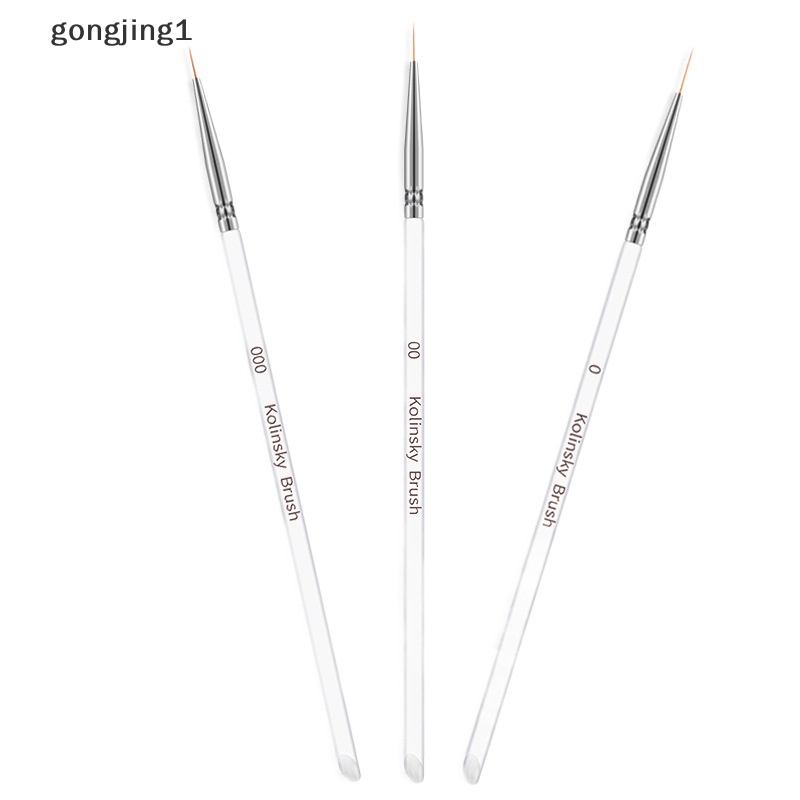 Ggg 3pcs Nail Art Drawing Striping Liner Pen Brush DIY Paing Lines Set Manicure ID
