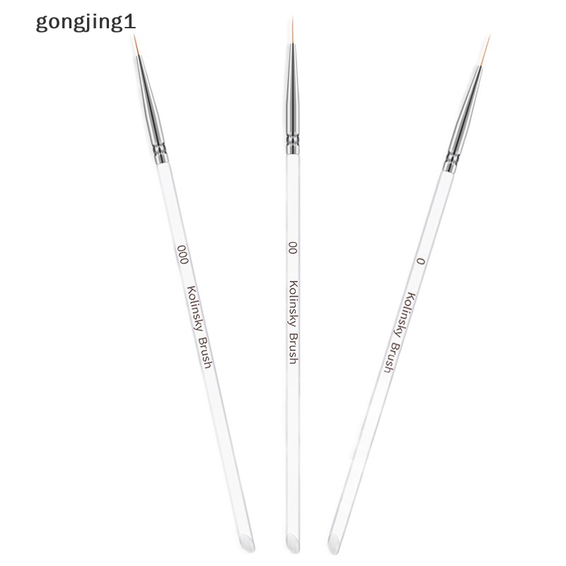 Ggg 3pcs Nail Art Drawing Striping Liner Pen Brush DIY Paing Lines Set Manicure ID