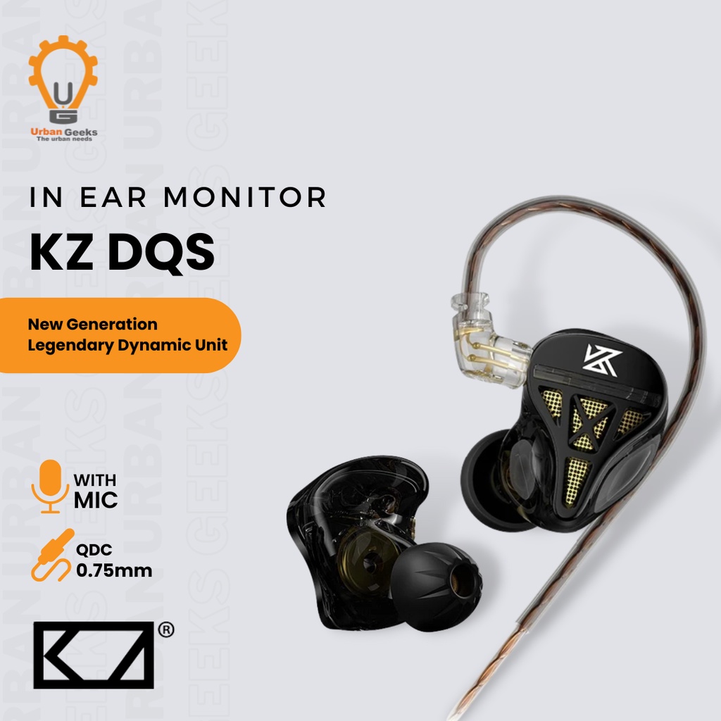 Earphone KZ DQS Open Back Single Dynamic Metal with MIC