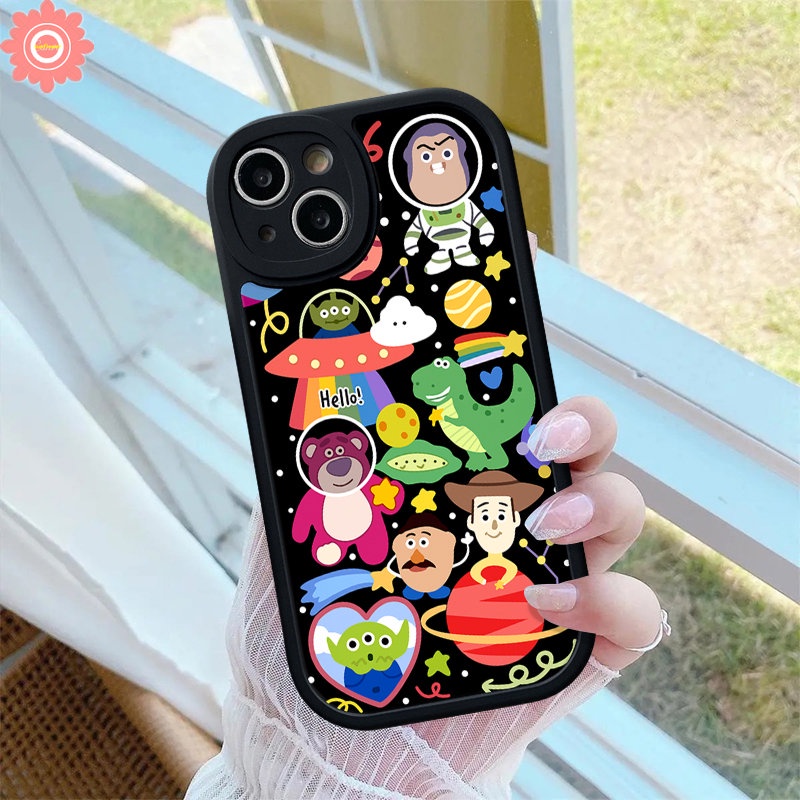 Case Untuk Realme C53 C35 C25s 5 8i 6i 9i 6 6s 5i 7i C11 C15 C55 C30 C25Y 10 8 Pro C1 C12 C3 C31 C20 C21Y C21 GT C17 C20A Toy Story Lucu Kartun Strawberry Bear Manyo Lembut Sarung