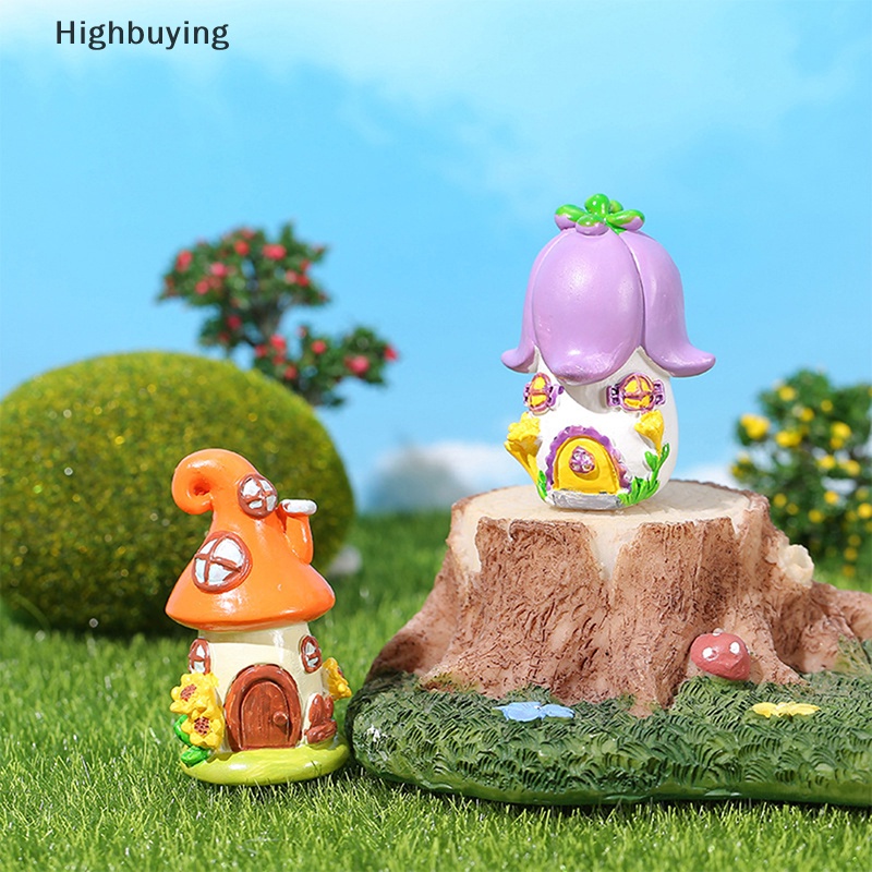 Hbid Patung Miniatur Lucu Colorful Fairy Tale Castle Ornamen Lanskap Mikro Untuk Dekorasi Rumah Desktop Kue Decor Aksesoris Glory