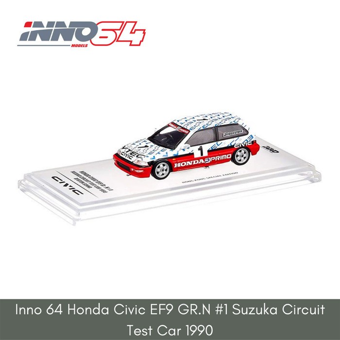 Inno64 Models HONDA CIVIC TYPE R EF9 GR.N #1 SUZUKA CIRCUIT TEST CAR