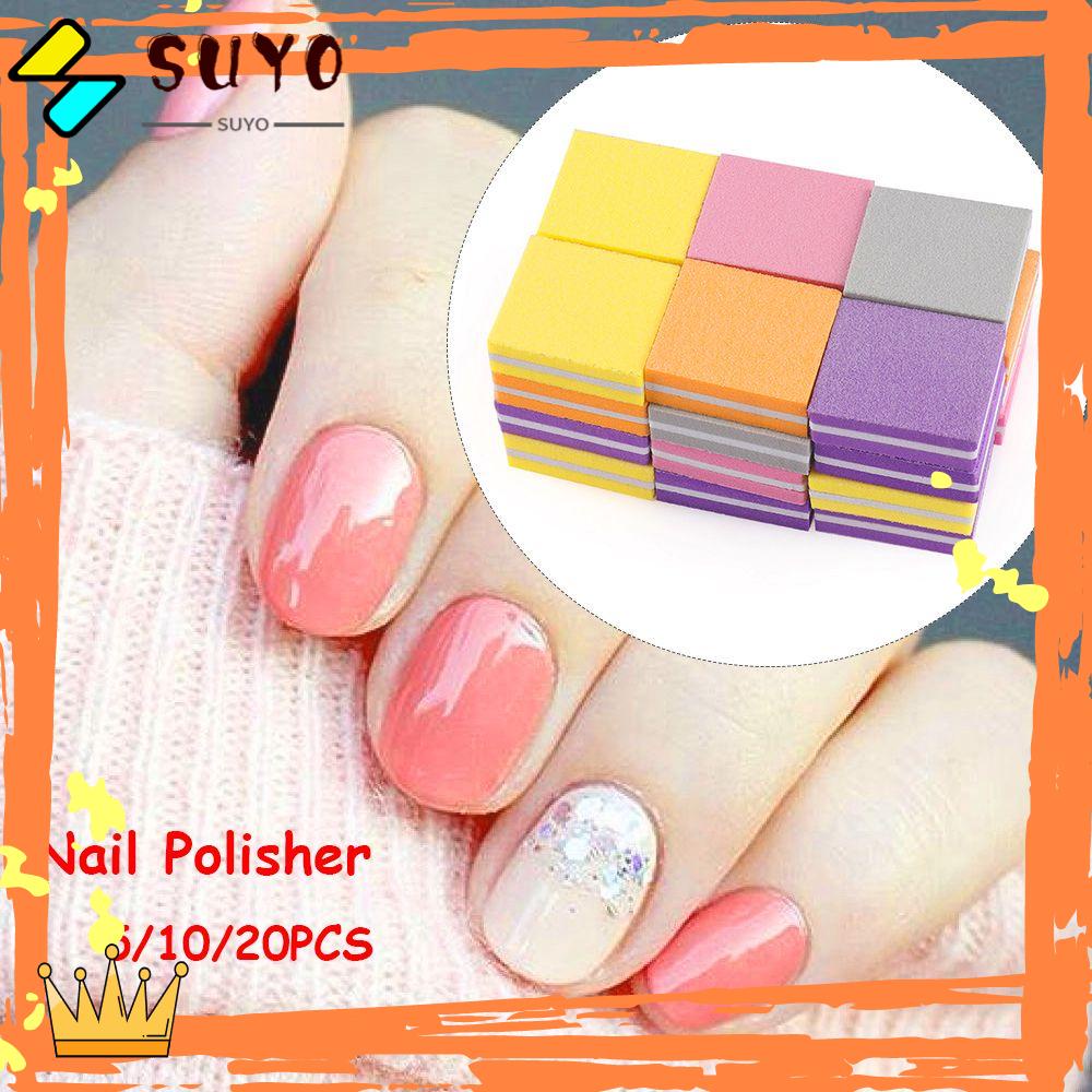 Suyo5 /10Pcs Nail Polisher Kecantikan Baru Dua Sisi Manicure Tool Polishing block