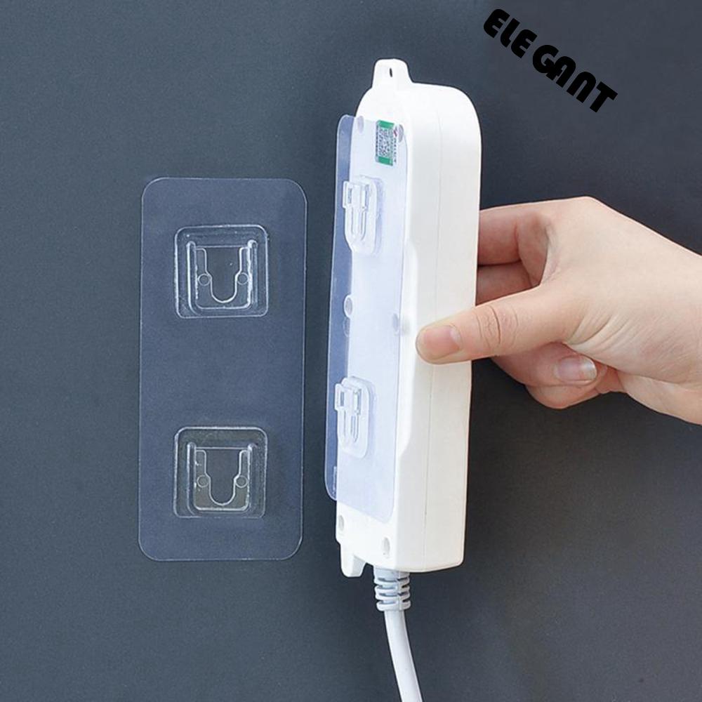 [Elegan] Dudukan Stop Kontak Tanpa Lubang Tempel Dinding Stand Fixator Plug Shelf Self-adhesive Router Holder