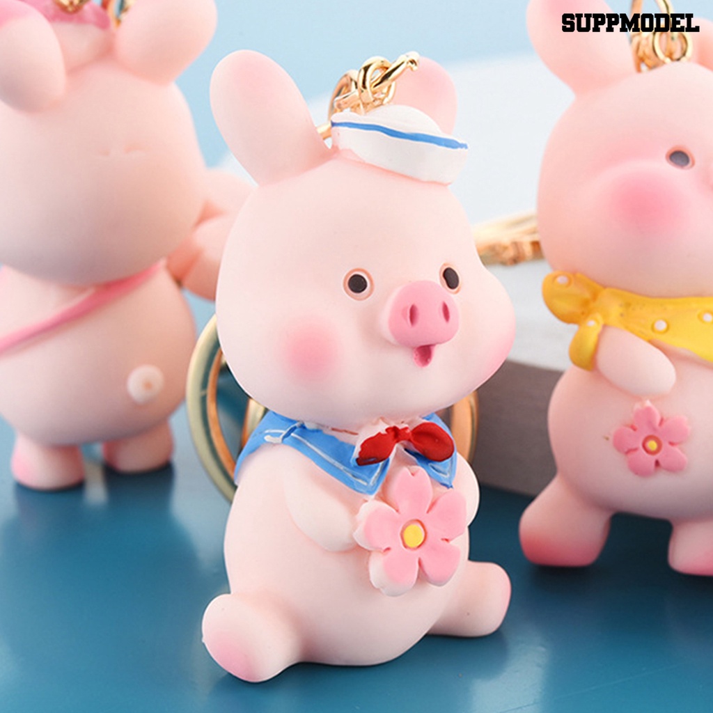 [SM Otomatis] Lovely Animal Pig Keychain Key Ring Piggy Liontin Gantungan Kunci Mobil Tas Dekorasi Hadiah