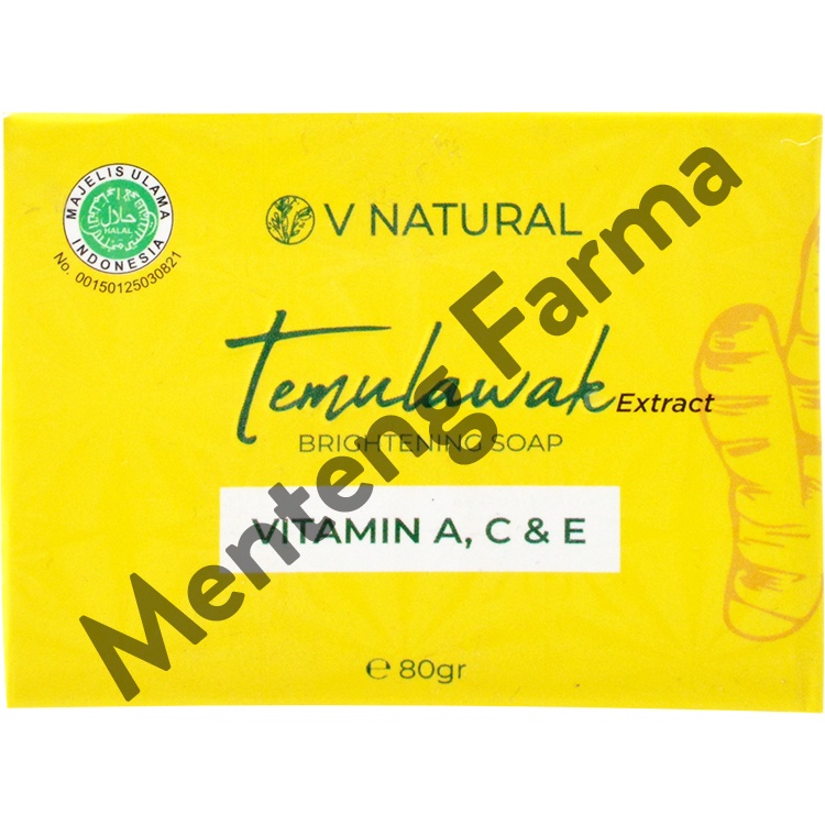 V Natural Brightening Soap Temulawak - Sabun Pencerah Kulit Wajah