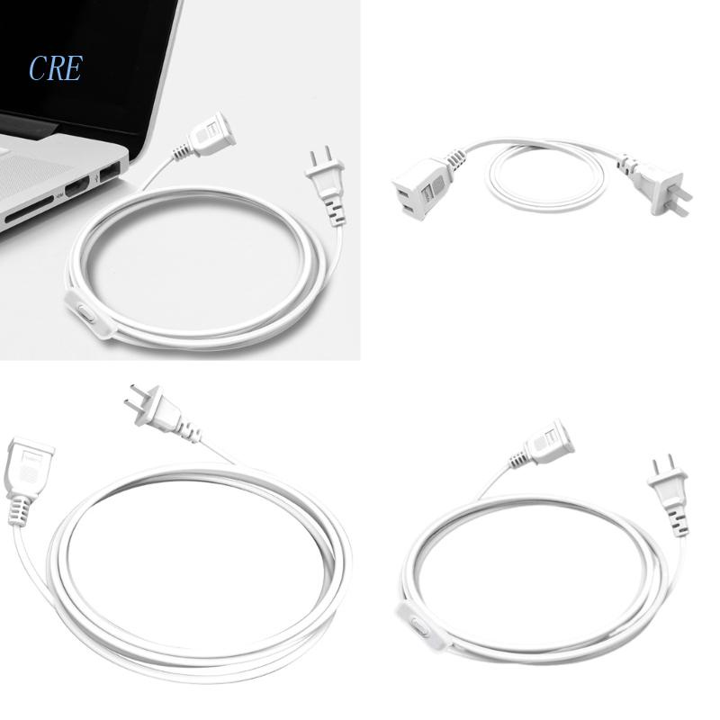 Cre Kabel Power Cord Extension 2cabang Male-Female, Kabel Kabel Ekstensi 2cabang AC US 2cabang Male/Female Power Cab