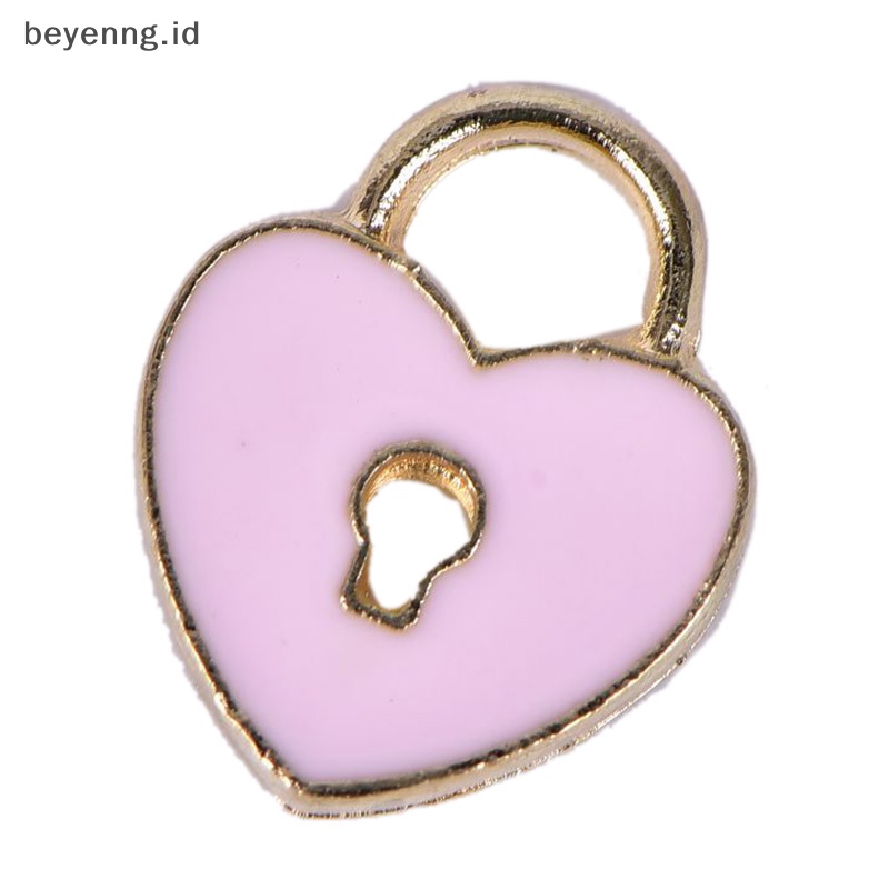 Beyen 10Pcs/Set Enamel Alloy Love Lock Kunci Ch Liontin Perhiasan DIY Membuat Craft ID