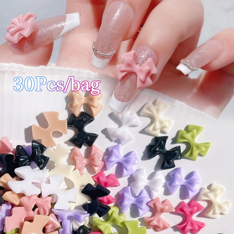 30pcs Aksesoris Nail Art Resin Kupu-Kupu Aurora Pintar Warna Hologram Fashion 3D Kuku DIY Dekorasi