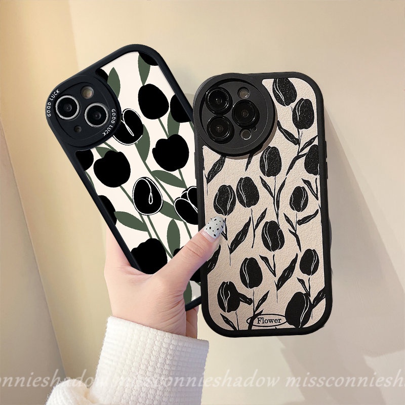 Case Untuk Samsung A23 A12 A20 A13 A03s A04s A54 A50 A04 A34 A14 A10s A73 A02s A32 A03 A11 A53 A51 A52 A50s A33 A30s A21s A20s A52s A22 A72 Vintage Tulip Flowers Soft TPU Cover