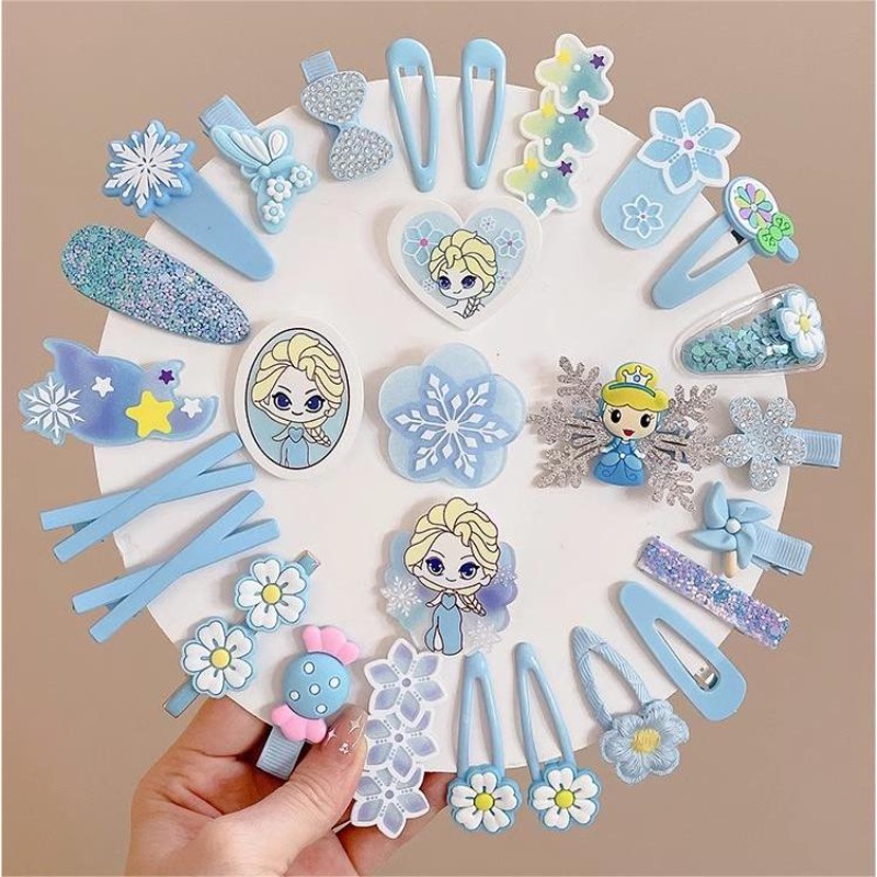 14 Pcs/Korea Fashion Anak Kupu-Kupu Es Putri Jepit Rambut Gadis Kecil Kartun Bang Jepit Rambut Sisi Fragmented Hairpin Princess Elsa Hiasan Kepala