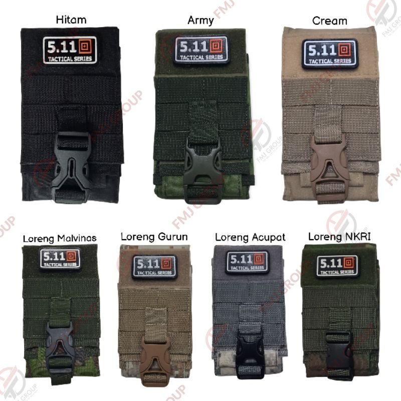 Sarung Hp TACTICAL Pouch Double PDH/PDL Krem,Hitam,Hijau,Loreng