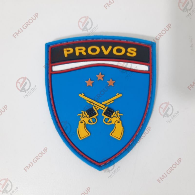 Emblem Patch Rubber Logo PROVOST Karet Velcro Perekat