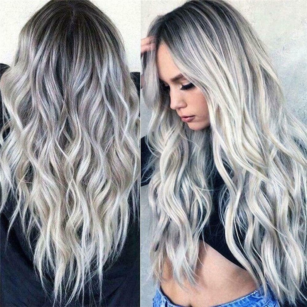 Lily Wig Wanita Pakaian Wanita Fashion Rambut Tebal Full Wig Cosplay Roll Panjang