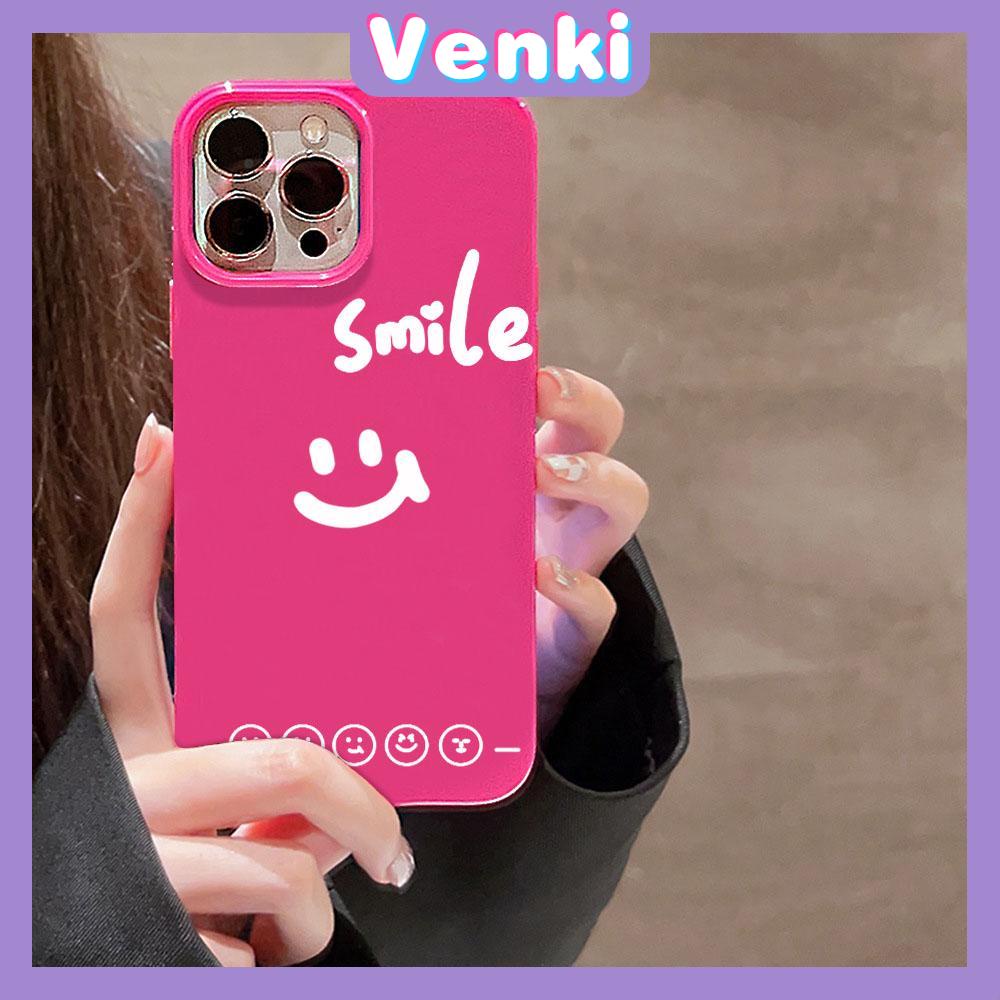 VENKI - For iPhone 11 iPhone Case Red Glossy TPU Soft Case Shockproof Protection Camera Smiley English Simple Compatible with iPhone 14 13 Pro max 12 Pro Max xr xs max 7Plus 8Plus