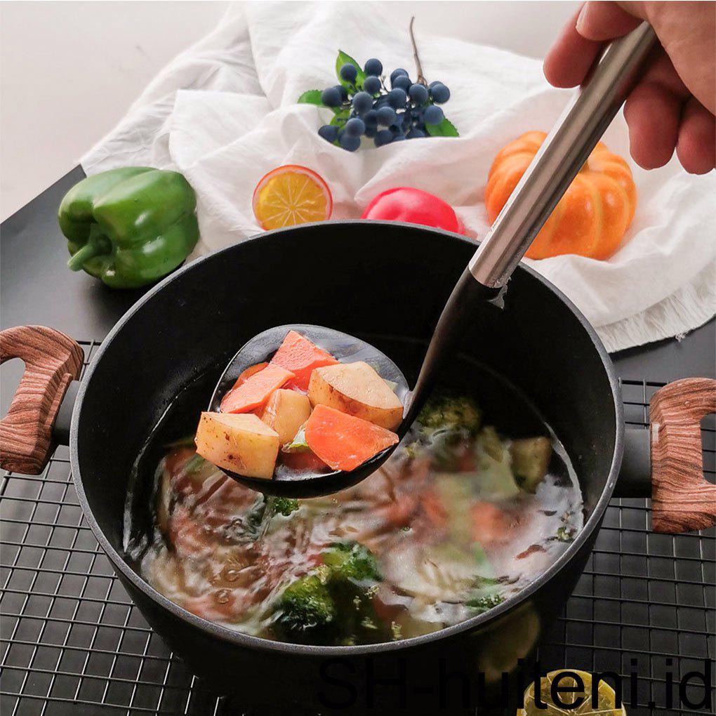 Sendok Sup Tahan Panas Soup Scope Non-slip Lubang Gantung Alat Dapur Gagang Untuk Rumah Restoran