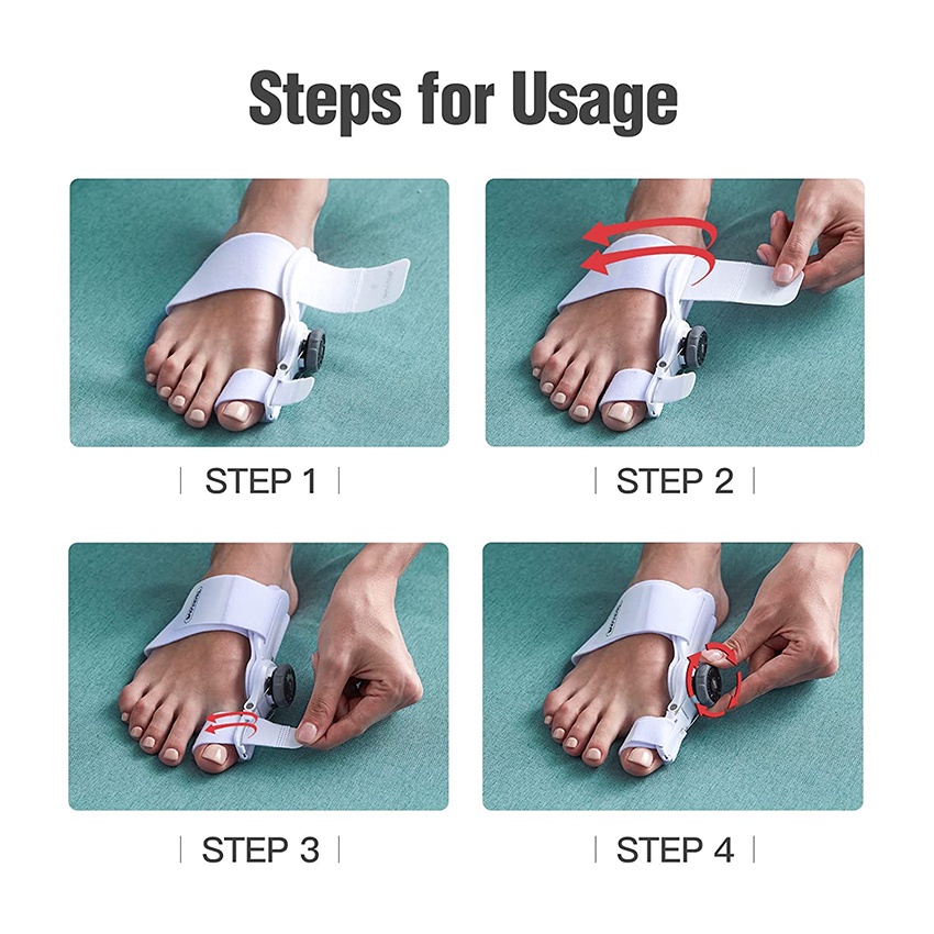 Bunion Splint Pelurus Jempol Kaki Bunion Alat Korektor Hallux Valgus Dengan Knob Adjustable Original