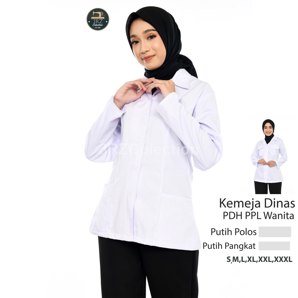 Baju Dinas Putih Wanita Baju PDH Putih Seragam PNS Putih Wanita Baju Putih Pns/Perawat/Bidan/Dokter 