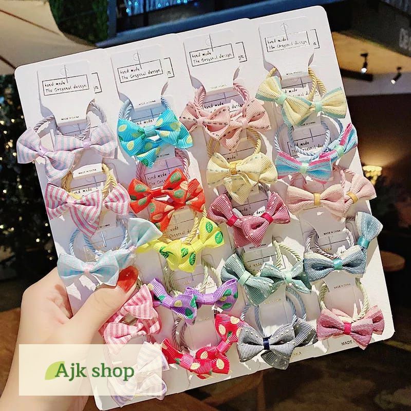 10Pcs Ikat Rambut Motif Pita Anak Perempuan Korea Lucu Hiasan Rambut Lucu