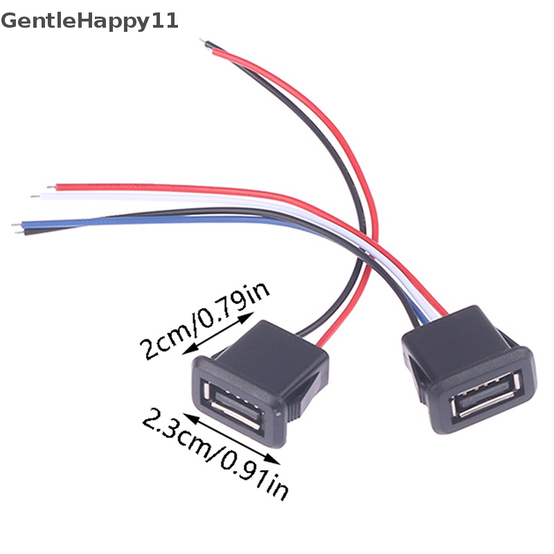 Gentlehappy USB2.0 Female Power Jack Charging Port Connector Dengan Kabel USB Charger Socket id