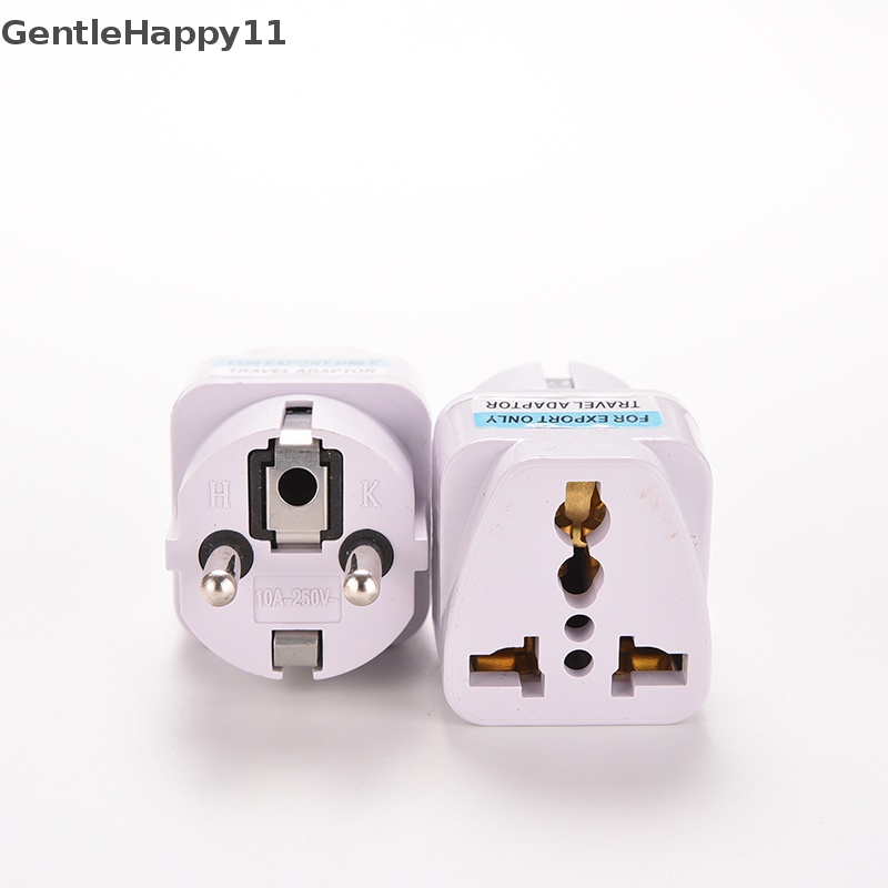 Gentlehappy New Portable UK US AU to EU Eropa Colokan Colokan Listrik Adaptor Travel Converter id