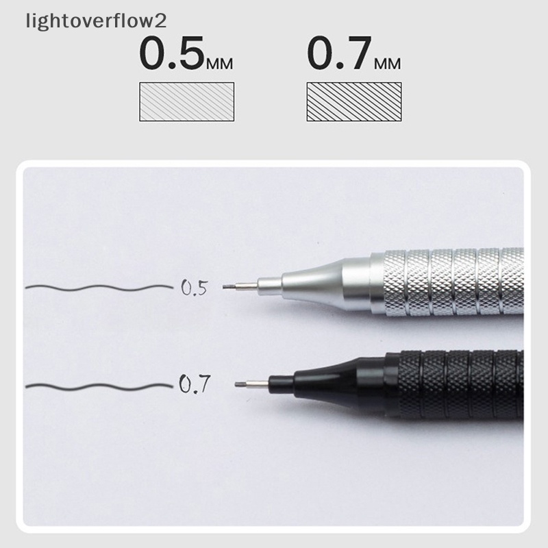 [lightoverflow2] 1pc Pensil Mekanik 0.3/0.5/0.7/2.0mm Pusat Gravitasi Rendah Gambar Logam Pensil Khusus Kantor Sekolah Wrig Perlengkapan Seni [ID]