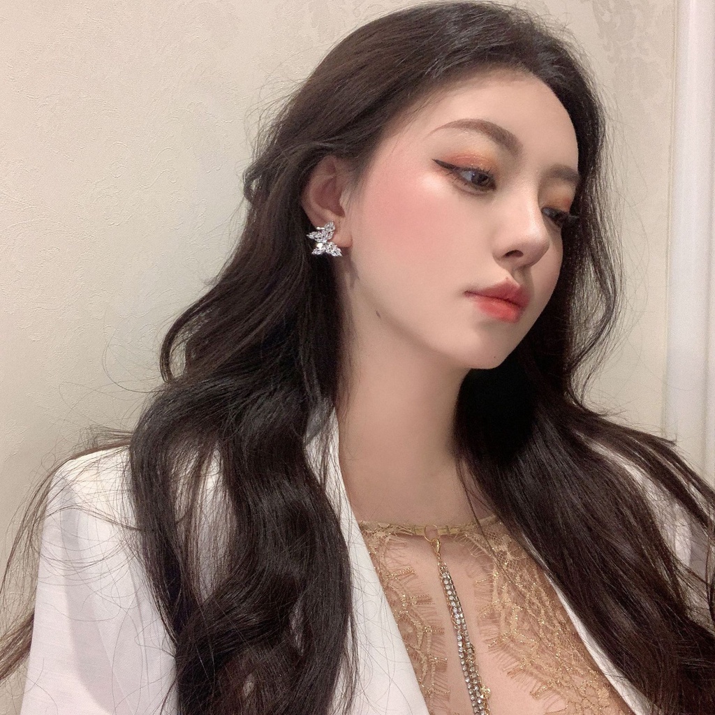Goldkingdom Aksesoris Perhiasan Fashion Ready Stock Dengan Melubangi Sayap Kupu-Kupu Anting, Mosan Berlian Anting, Dan Anting