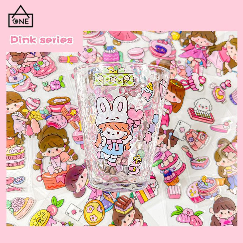 COD❤️100pcs Lembar Stiker Deco Set Waterproof Kartun Lucu ekorasi Alat Tulis Siswa Stiker Kartun-A.one