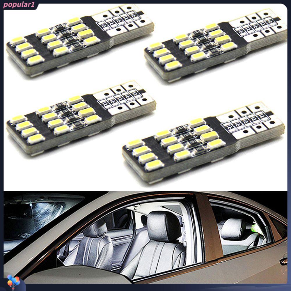 Populer 4Pcs Lampu Plat Lampu Bohlam Cahaya Super Terang3014 24SMD 12V LED Dome Map