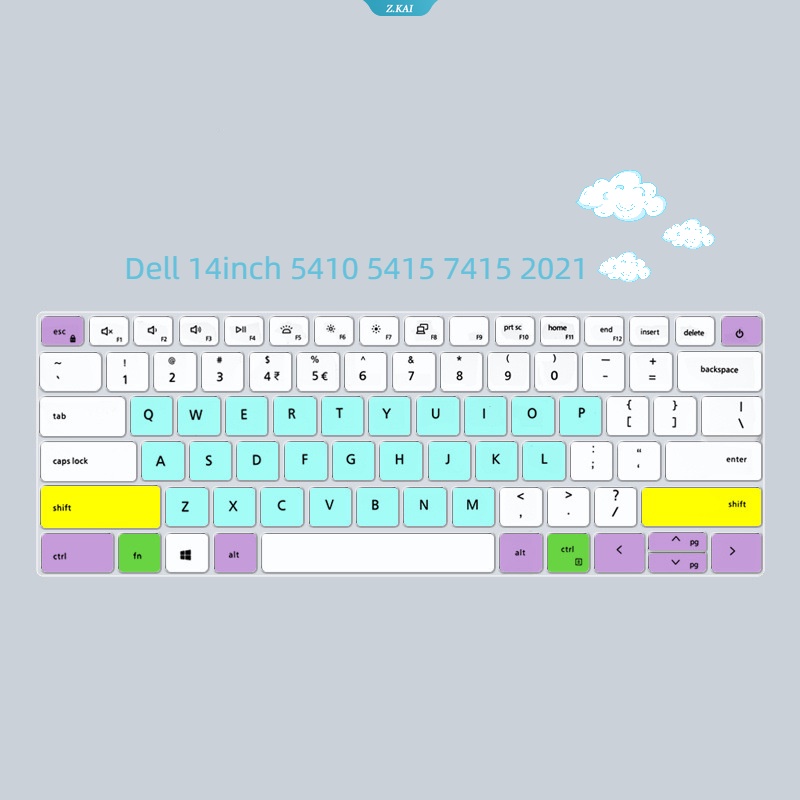 Keyboard Laptop Tahan Air High Quality TPU Film Pelindung Untuk Dell 14inch 54105415 7415 2021 Keyboard Silikon Pelindung Kulit Debu Cover [ZK]