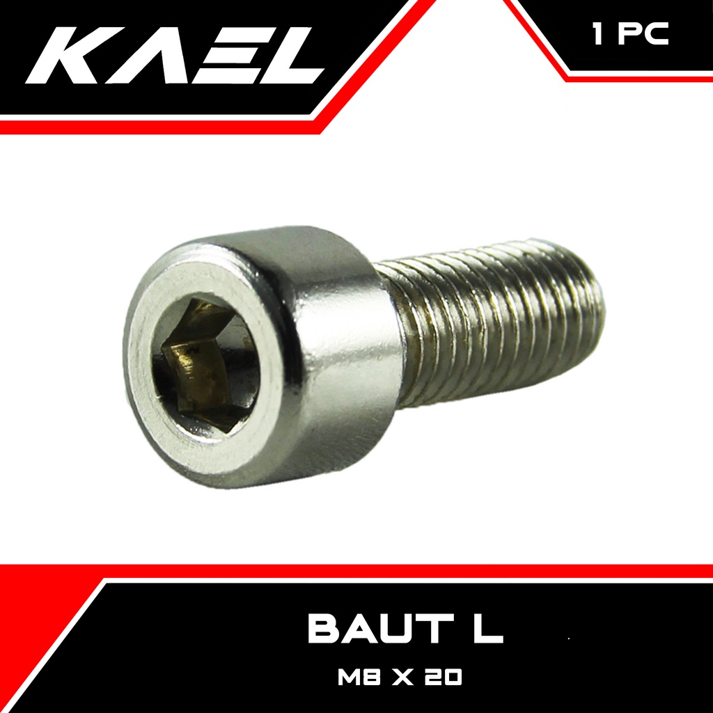 Baut L M8 X 20 Kunci 5 Pitch 1.25 L6 K 5 8 x 20 Baud Bolt