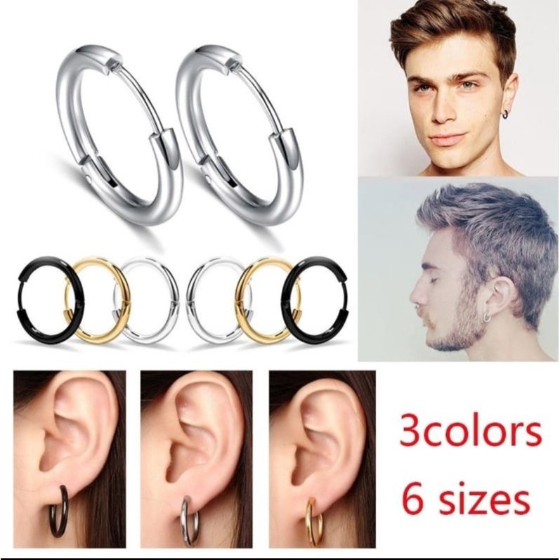 Anting Bulat Harga Per Pcs Bahan Titanium Anting Pria dan Wanita