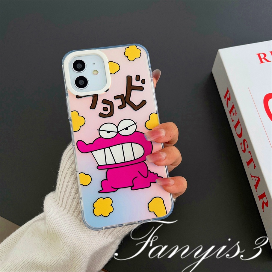 Compatible For IPhone 14 13 12 11 Pro Max X XR Xs Max 8 7 Plus SE 2020 Kompatibel Untuk Angry Crocodile IMD Laser Gradient Phone Case TPU Lembut Shockproof Cover Pelindung