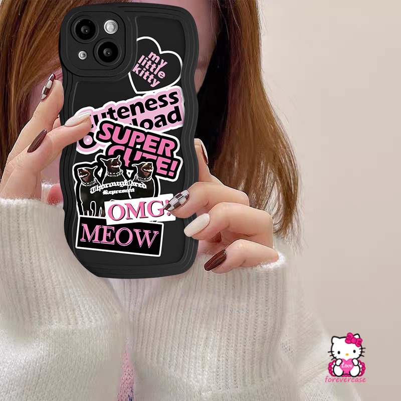 Ins Trendy Sticker Label Case for Infinix Hot 12 Pro 11s 8 9 12i 10s 20s 10 10Lite 20 Note 10 Pro 12 G96 Hot 12 9 11 10 Play Smart 5 6 4 Plus Wavy Edge Cute Cat Dog Soft Tpu Case