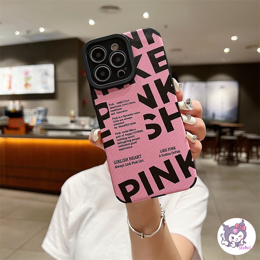 IPHONE Kompatibel Untuk Iphone14 13 12 11 Pro Max SE 2020 X Xr Xs Max8 7 Plus Pink Fashion Huruf Perlindungan Shockproof Phone Case Soft Silicon Cover XJJJJ