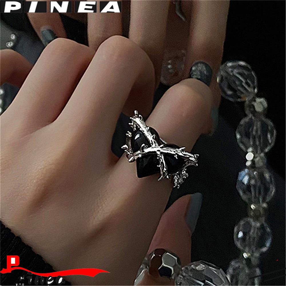 Cincin Duri Nanas Punk Untuk Wanita Pria Gotik Terbuka