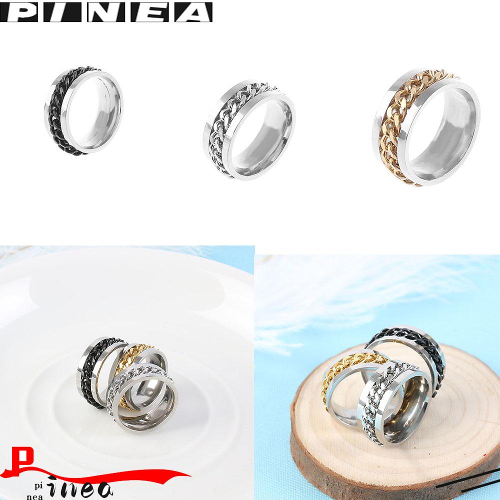 Cincin Band Nanas Perhiasan Fashion Mens Stainless Steel Titanium