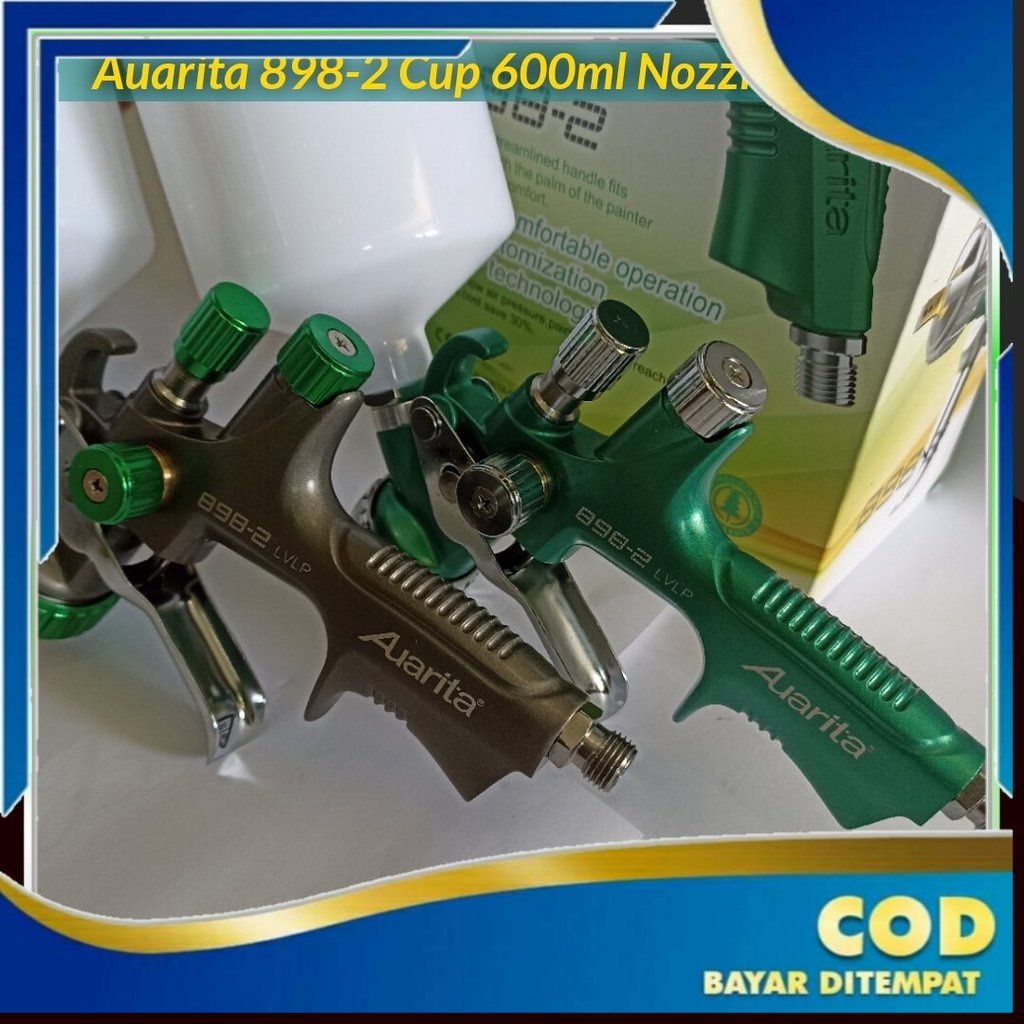SAETOOLS Spray Gun LVLP Auarita 898-2 Original Pneumatic Professional Nozzle 1.3 dan 1.4mm