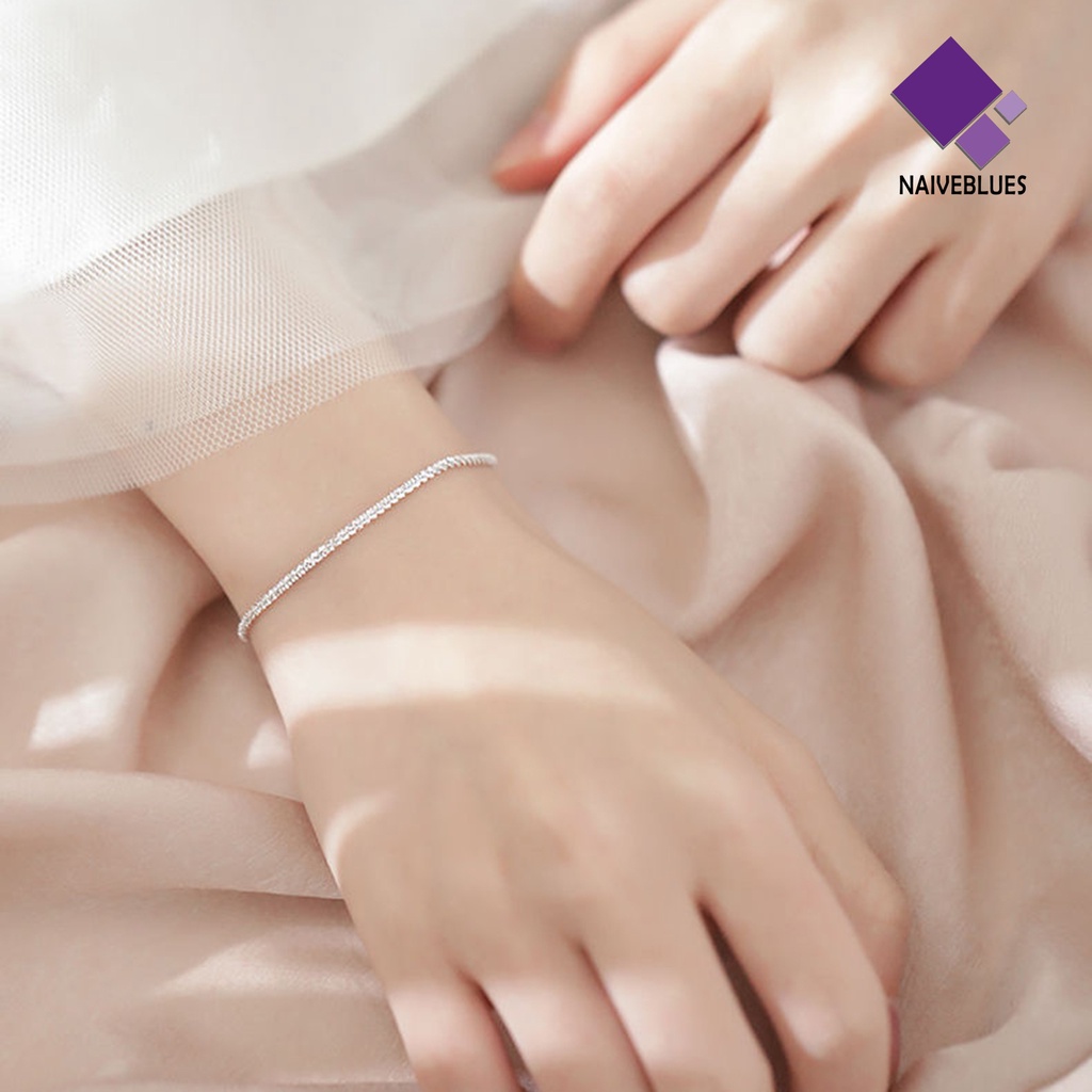 &lt; Naiveblues &gt; Gelang Permukaan Mengkilap Sangat Dipoles Kompak Wanita Gelang Perhiasan Aksesoris Kecantikan
