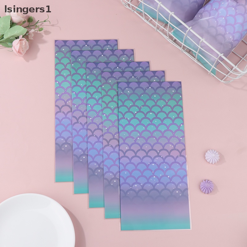 [lsingers1] 50pcs Kantong Plastik Duyung Goodie Bag Mermaid Tail Permen Biskuit Kemasan Butik