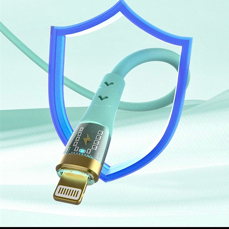 Original RAPAtech Crystal Data Cable Usb Lightning Fast Charging Gold Plated Kabel Data iPhone 6/6S/6+/6S+/7/8/SE/7+/8+/X/XS Max/XR/11/12/13/14 Pro Max