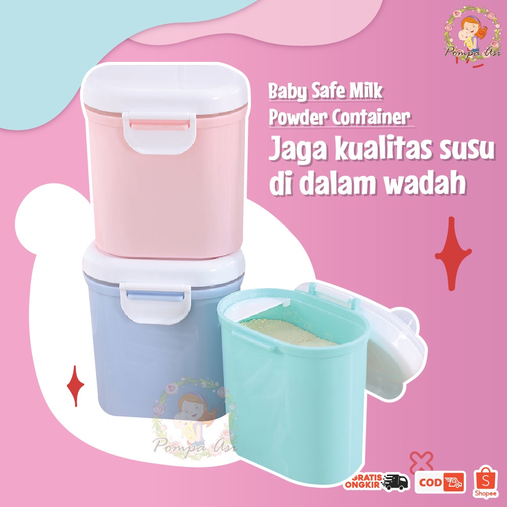 Baby Safe Milk Powder Container MC002 800 ml MC001 400ml Peralatan Makanan Bayi Hampers Kado Lahiran By Mallpompaasi